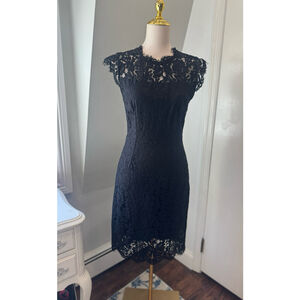 Women's Unbranded Black Midi Lace pencil Dress Size Small